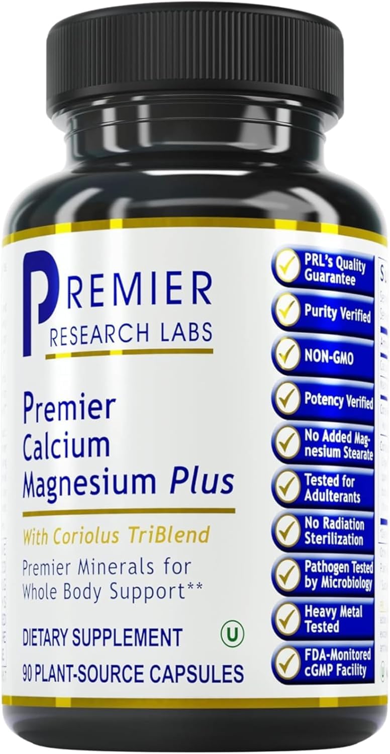 Premier Research Labs frasco frontal mostrando 90 cápsulas y beneficios