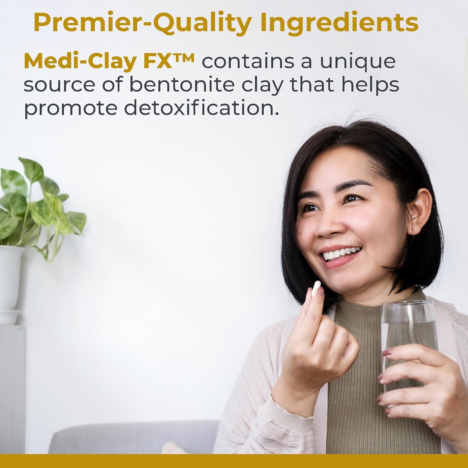 Premier Research Labs cápsula abierta con polvo de bentonita para absorción