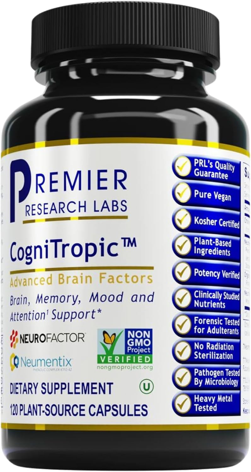 Premier Research Labs CogniTropic frente del envase mostrando presentación y beneficio claro