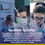 Premier Research Labs envase junto a una regla para comparar tamaño, portátil