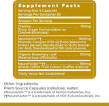 Premier Research Labs etiqueta con información nutricional y beneficios claros y verificables