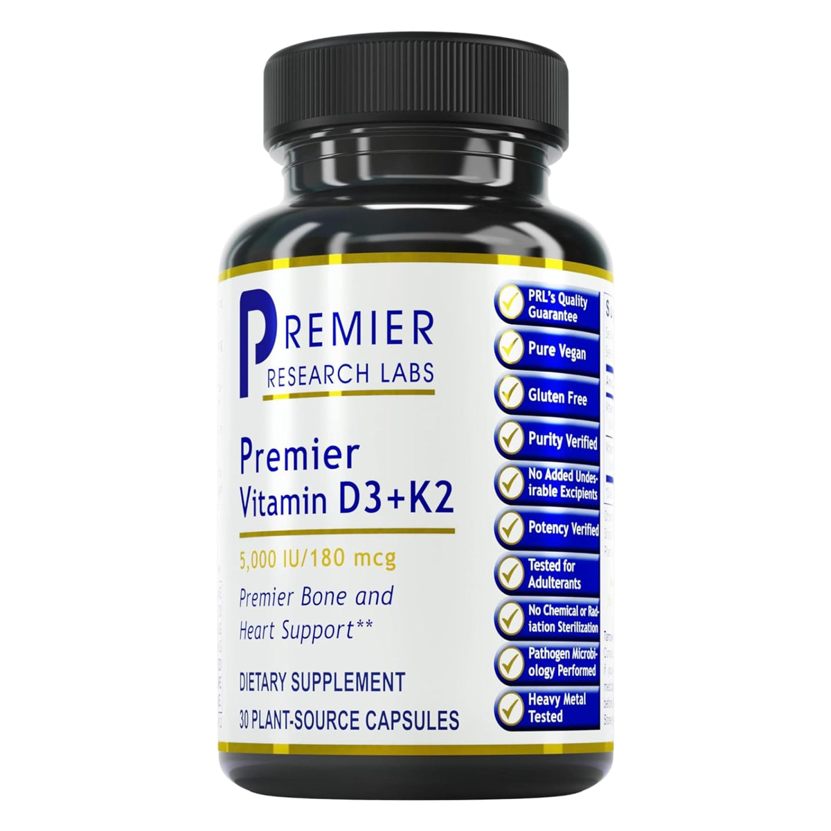 Premier Research Labs frente del producto mostrando envase y dosis clara