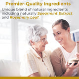 Premier Research Labs ingredientes hierbabuena, fruto de café y colina ilustrando origen natural