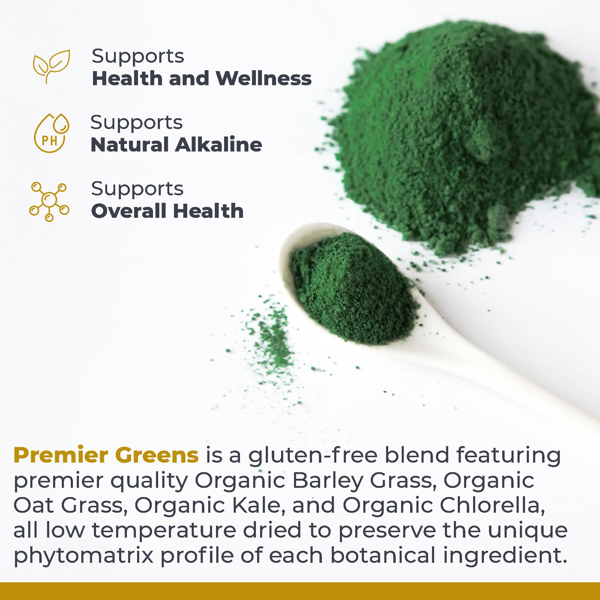 Premier Research Labs ingredientes kale y chlorella frescos que resaltan origen vegetal