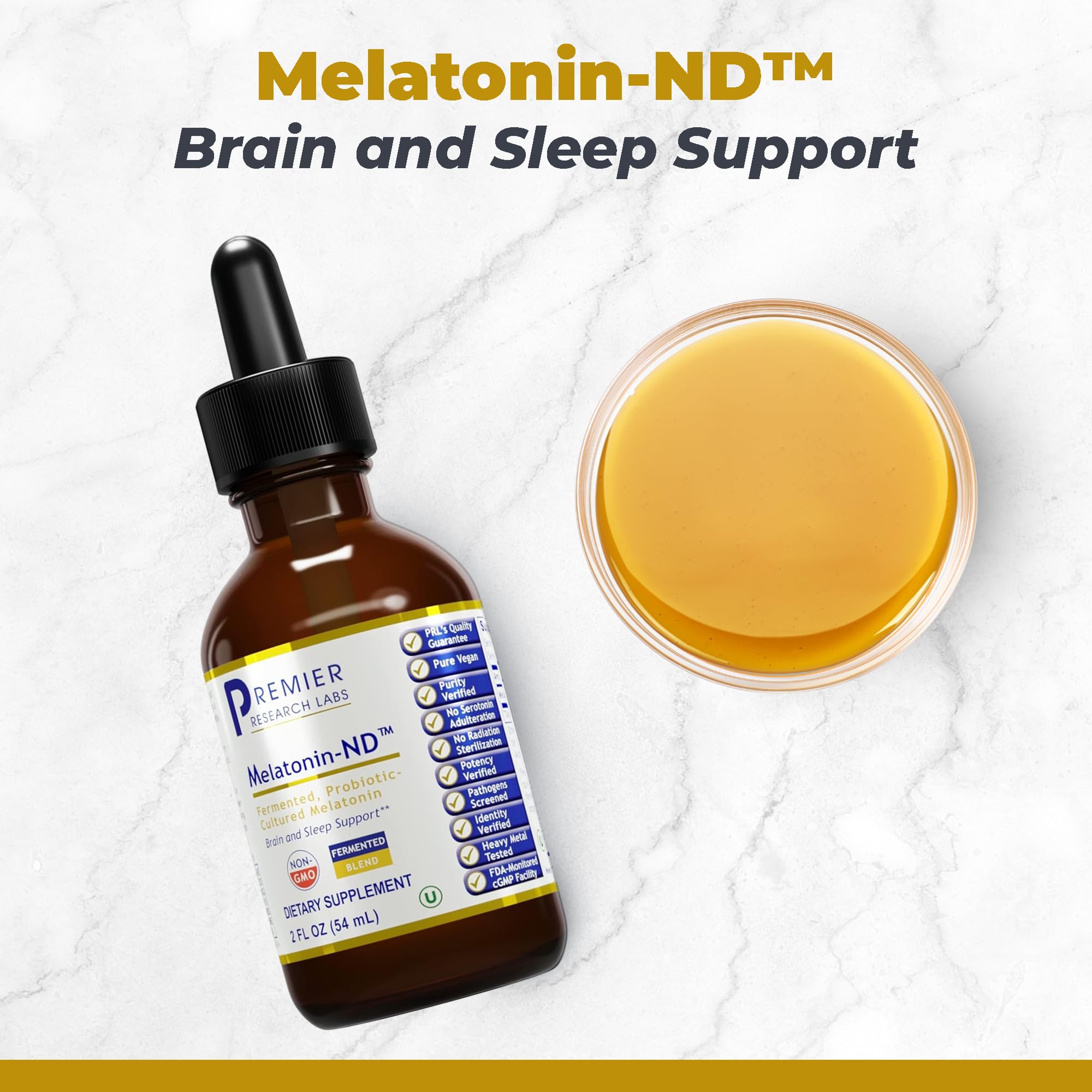 Premier Research Labs melatonin-nd cuentagotas para dosificación precisa y cómoda