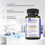 Premier Research Labs envase junto a una regla para mostrar tamaño real