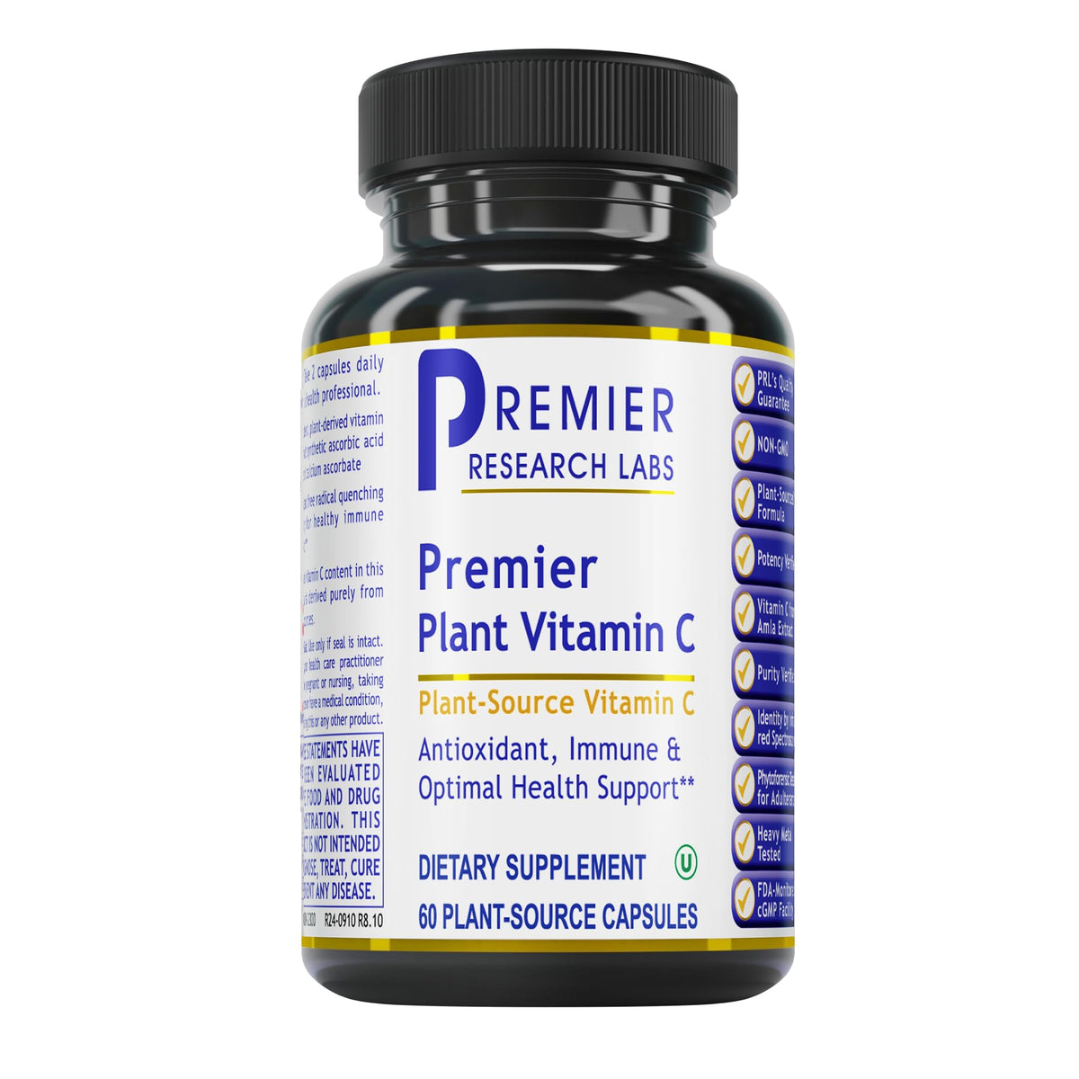 Premier Research Labs envase frontal de vitamina C muestra etiqueta clara y beneficios