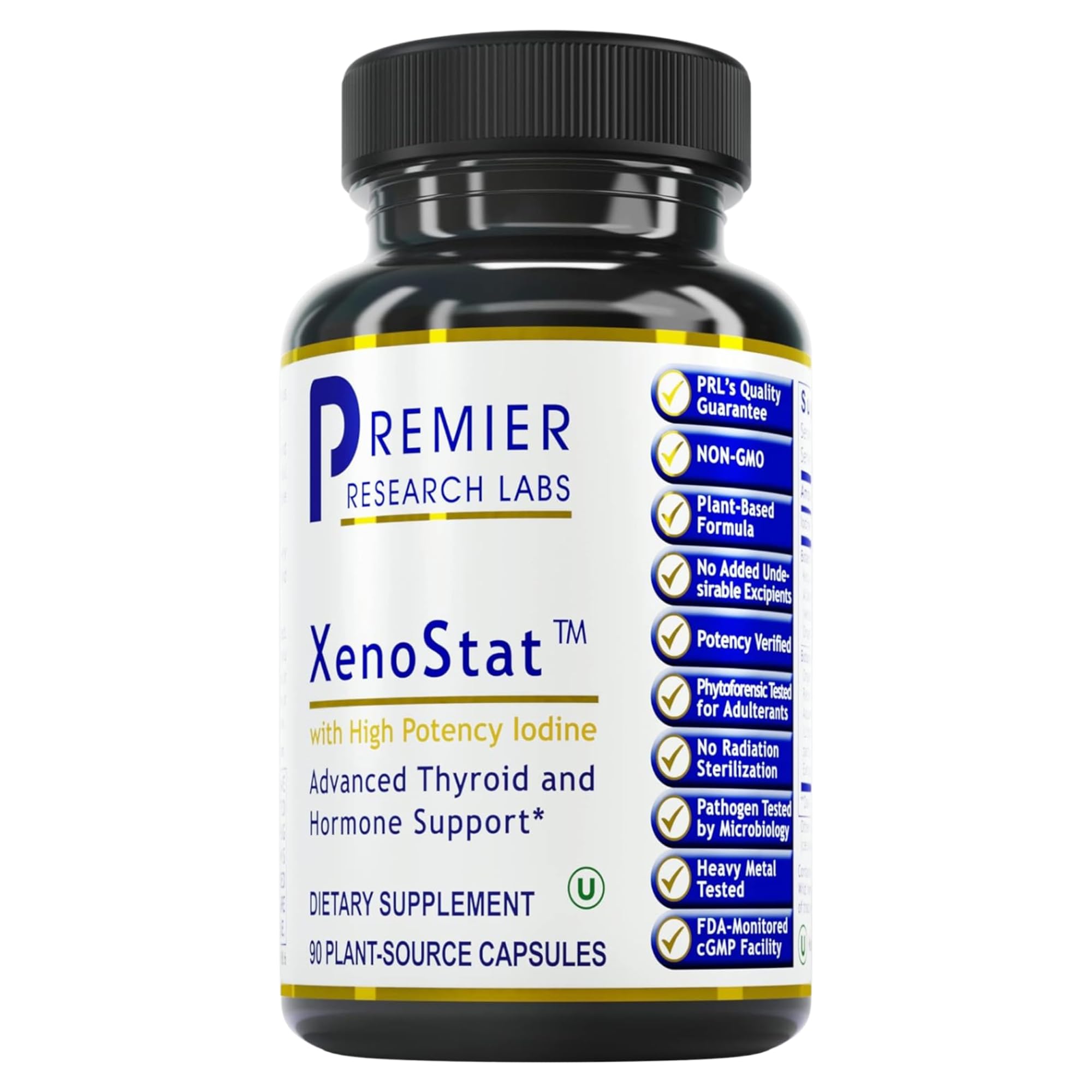 Premier Research Labs XenoStat frente del envase mostrando etiqueta y beneficios