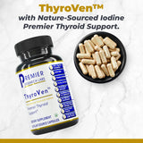 Premier Research Labs ThyroVen cápsula abierta detalle de textura vegetal beneficiosa