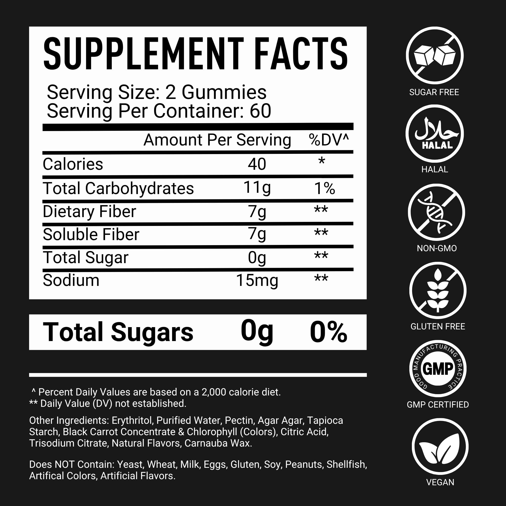 Comparación de tamaño Premium Select Nutrition al lado de una regla para escala