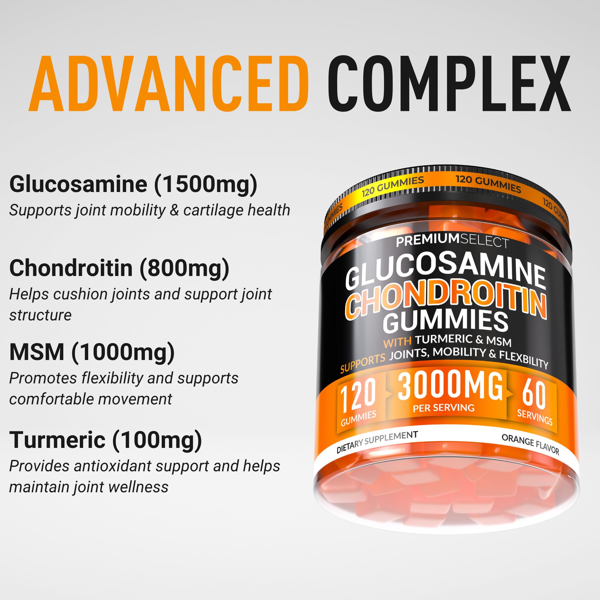 Premium Select Nutrition detalle de textura de la gomita que sugiere fácil masticación