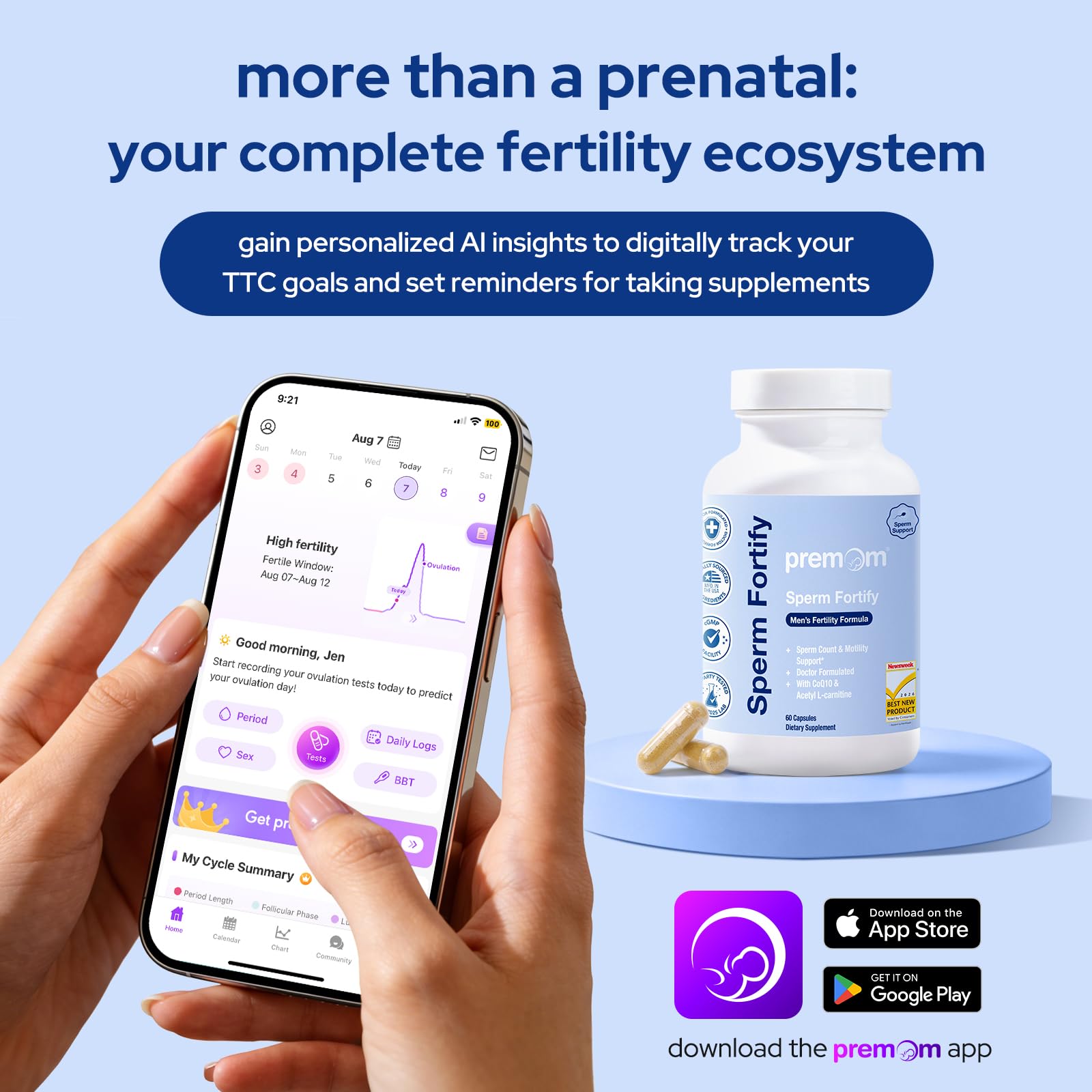 Premom Sperm Fortify pareja planificando un embarazo mostrando contexto de uso