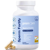 Premom Sperm Fortify frente del empaque mostrando diseño y cantidad de cápsulas