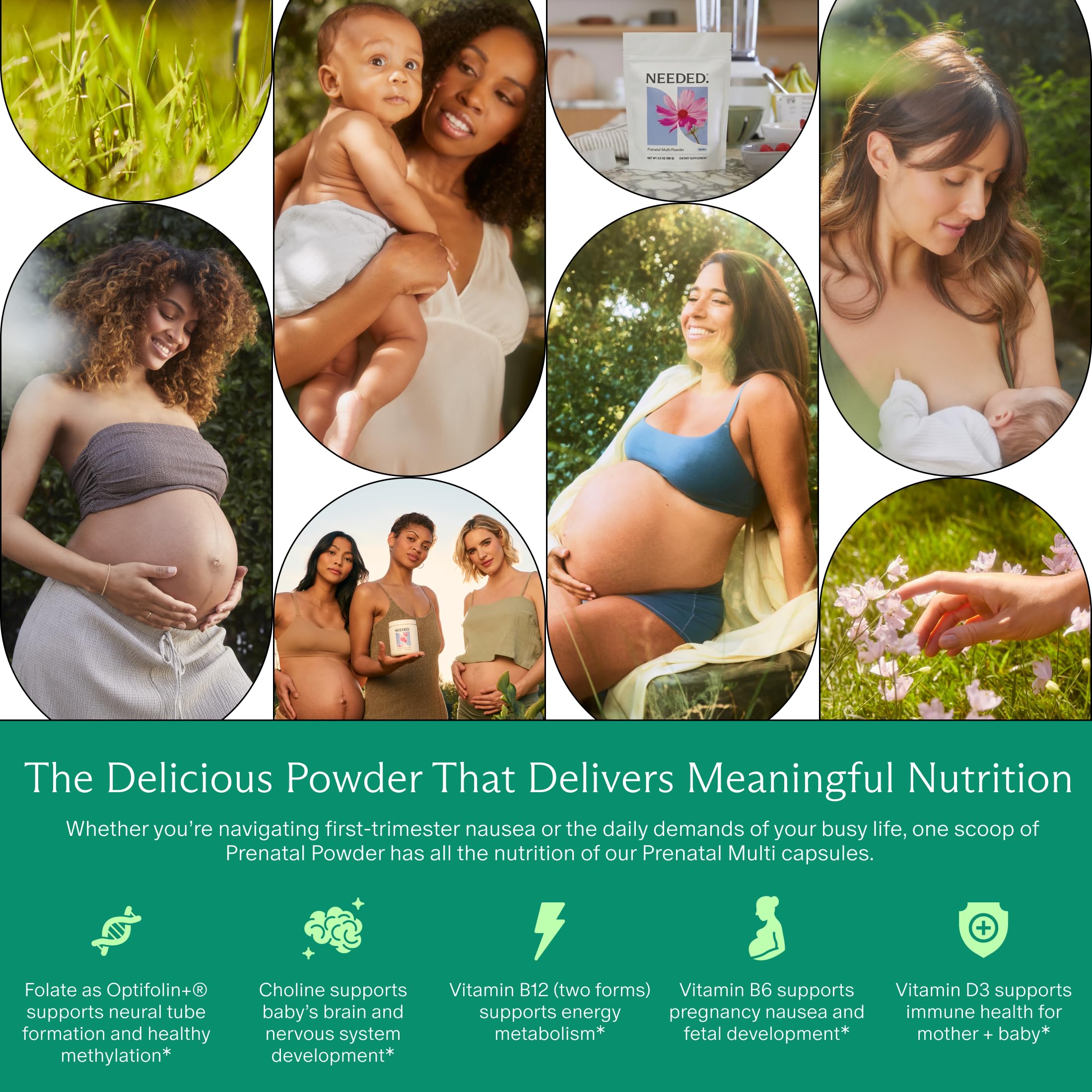 Etiqueta nutricional de PrenatalPro mostrando dosis de vitamina D, B6 y colina