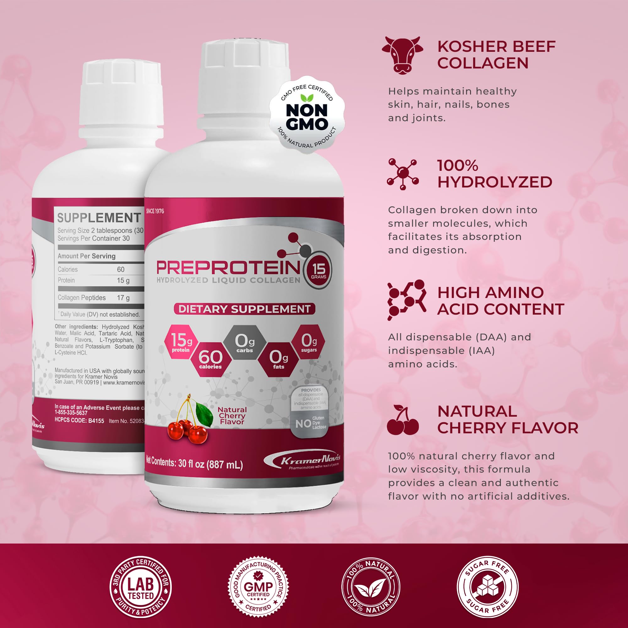 PreProtein etiqueta con información nutricional clara y dosificación