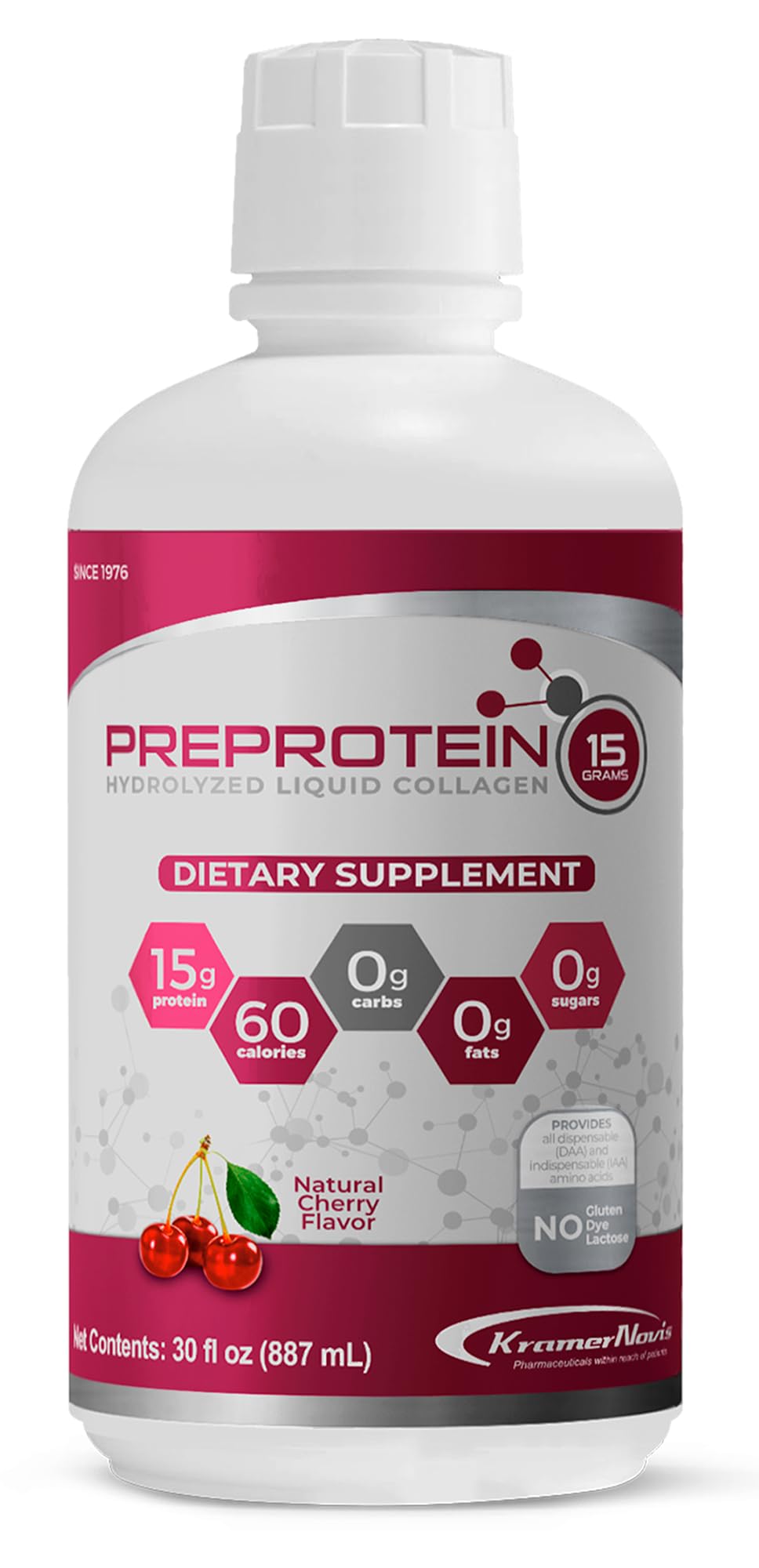 PreProtein frente del envase mostrando el tamaño y beneficios