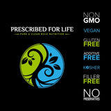 Prescribed for Life Aquamin detalle del polvo y origen de algas, evidencia natural