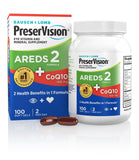 PreserVision envase frontal mostrando fórmula AREDS2 y CoQ10 para confianza