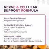 Nature’s NutriWave presgera comparación de tamaño del frasco y cápsula
