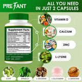 PRETANT etiqueta nutricional ampliada que muestra calcio y vitamina D3