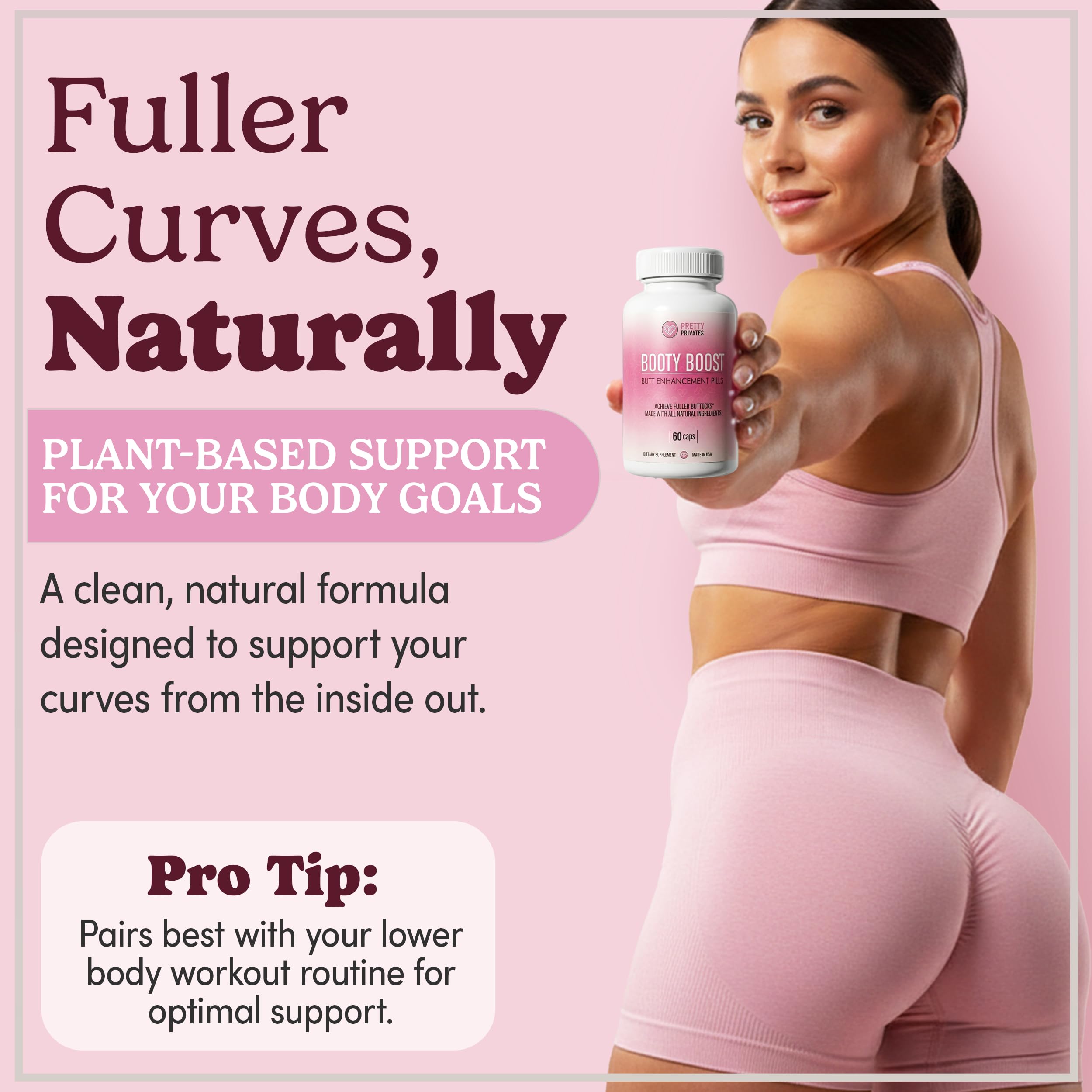 Pretty Privates frasco en mano para apreciar tamaño y cantidad de cápsulas