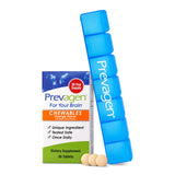 Prevagen envase frontal masticables sabor naranja mostrando diseño y conveniencia