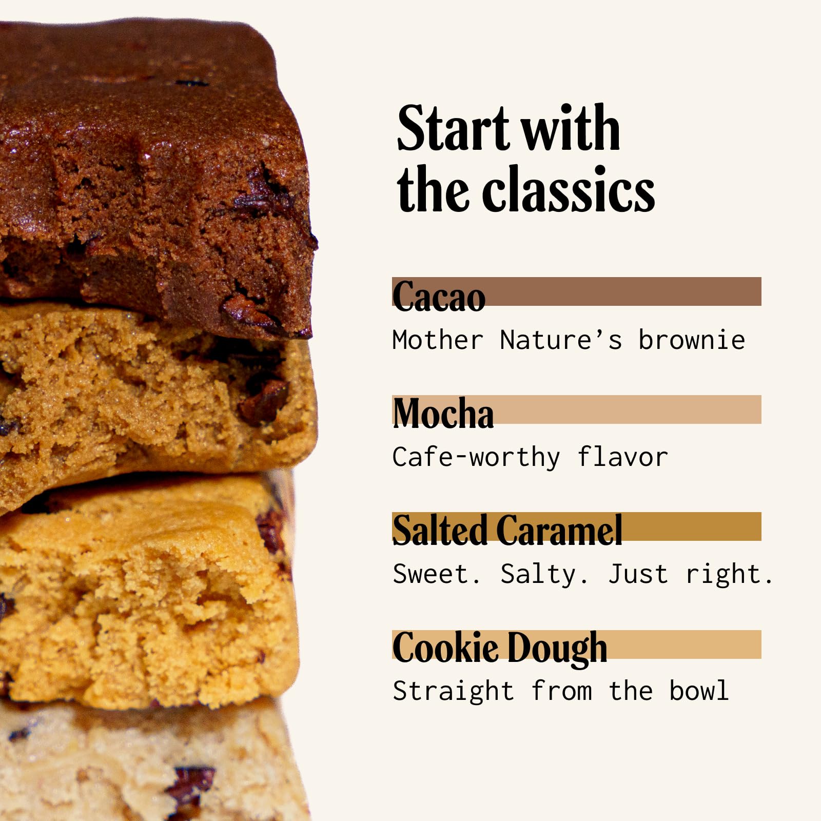 PRIMA Ancestral Protein Bar textura cercana muestra consistencia sin sabor polvoriento