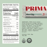 PRIMA Mint Chip barrita cortada para ver relleno y densidad proteica