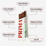 PRIMA Mint Chip primer plano de textura que resalta ingredientes reales