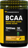 Primaforce BCAA frente del envase mostrando etiqueta y sabor piña-mango para identificación rápida