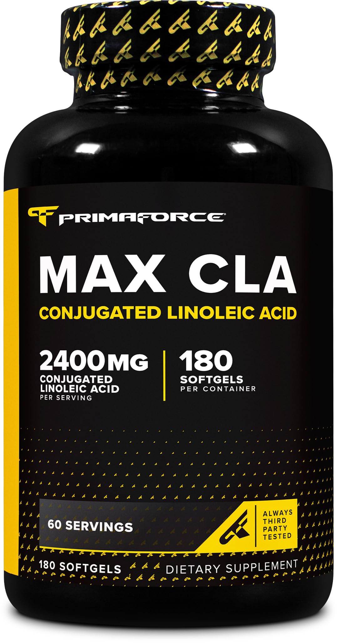 Primaforce frente del envase mostrando 180 softgels y claridad de etiqueta, presentación confiable