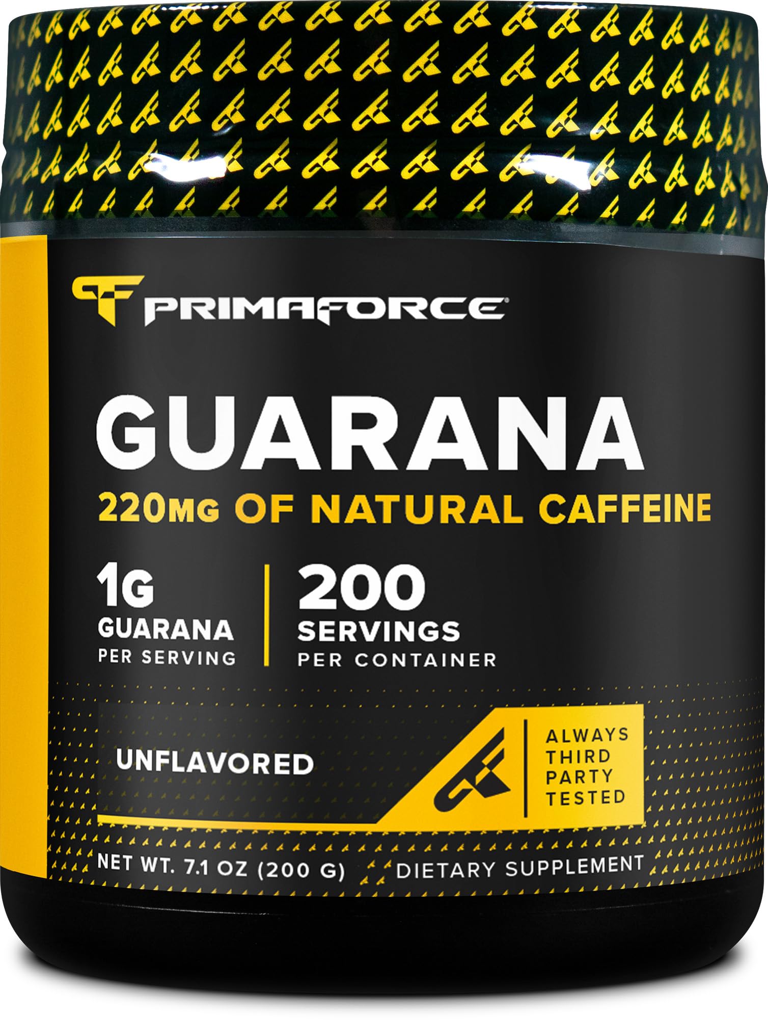Primaforce envase frontal de guaraná sin sabor, presentación clara y práctica