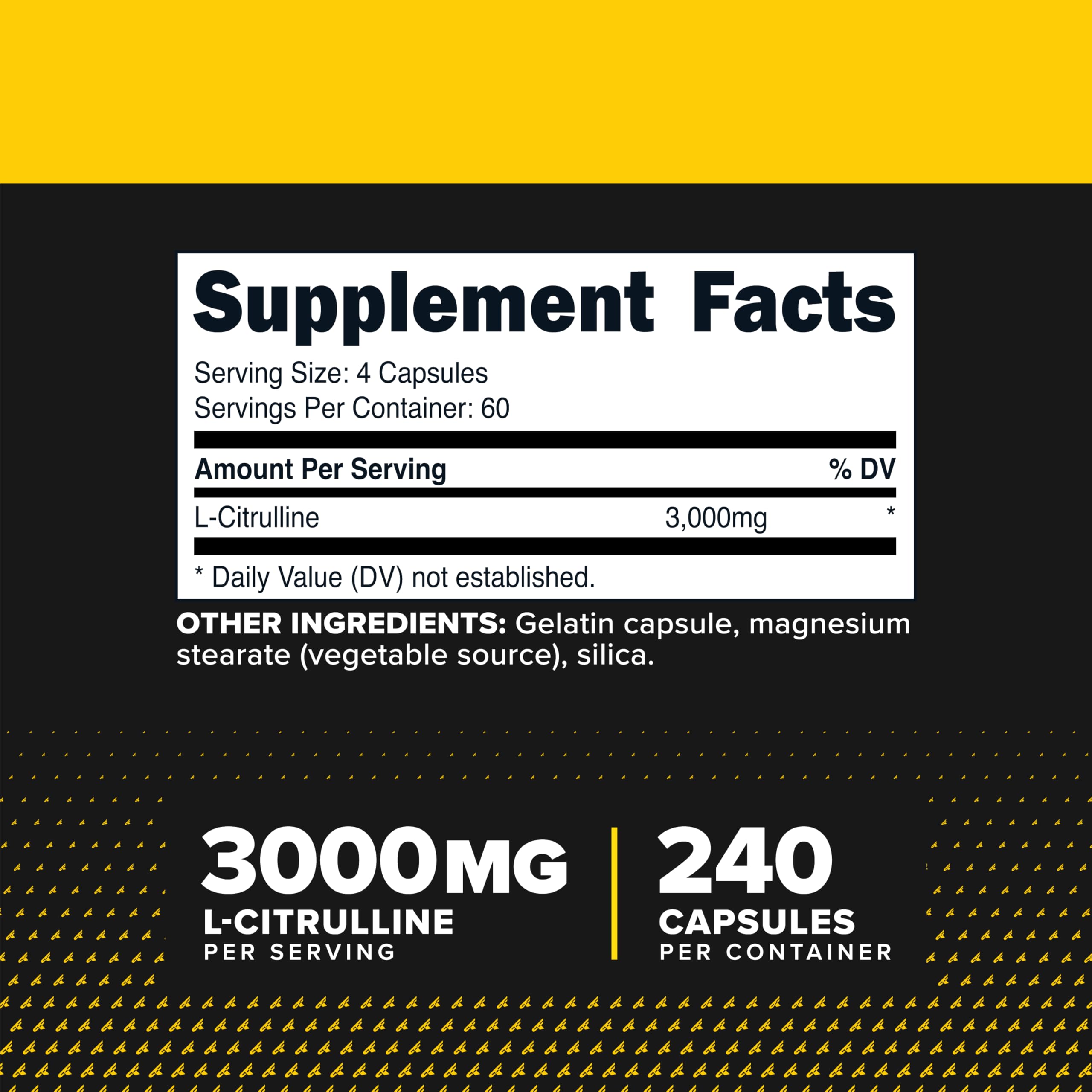 Cápsulas Primaforce L-Citrulline en primer plano, textura y forma clara