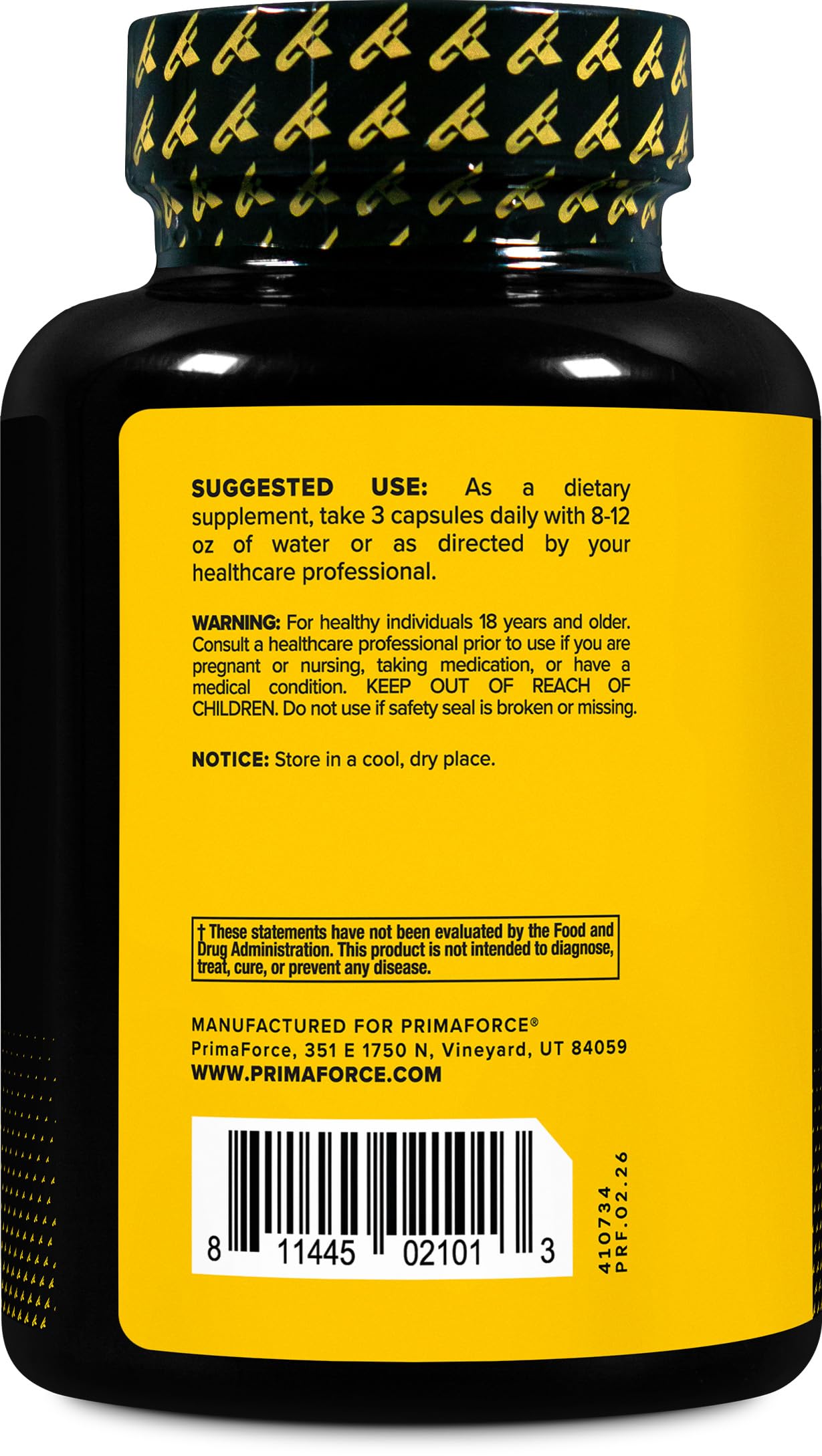 Primaforce botella de 120 cápsulas, conveniente para 40 servicios