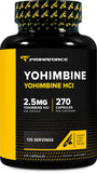 Primaforce frasco frontal mostrando yohimbine 270 cápsulas y claridad de contenido