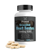 Primal Being frasco frontal del producto mostrando etiqueta clara y origen NZ