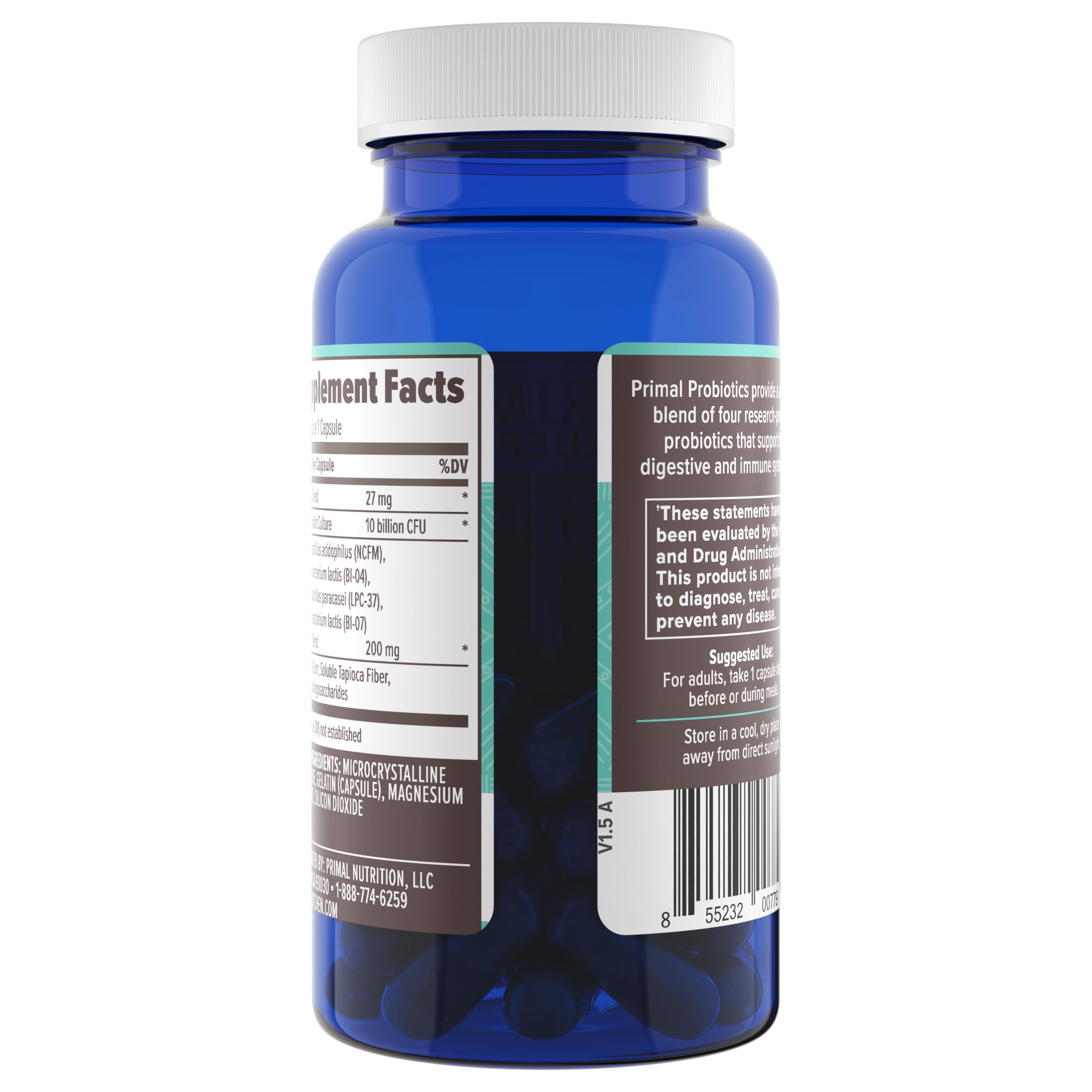 Primal Blueprint etiqueta nutricional en detalle, ayuda a verificar ingredientes y dosis