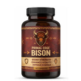 Primal Edge Bison frasco delantero mostrando etiqueta y diseño, claridad de marca