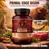 Primal Edge Bison cápsulas junto a equipo de entrenamiento, apoyo para rutina