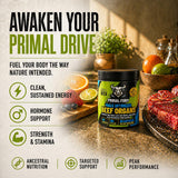 PRIMAL FURY etiqueta nutricional detalle destacando ingredientes y pruebas de terceros