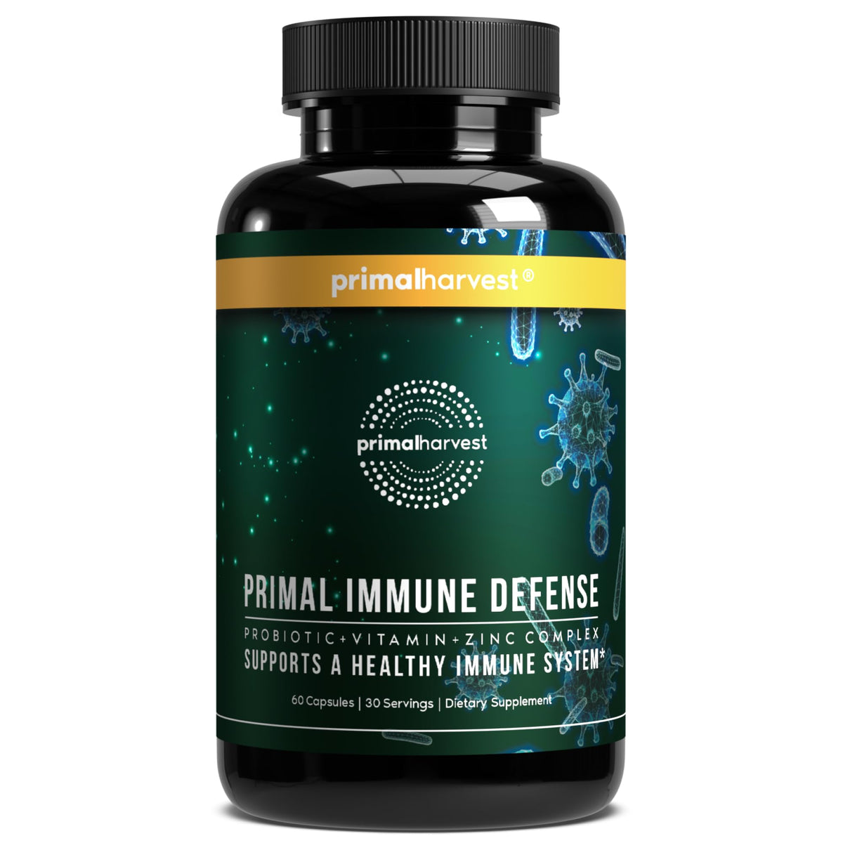 Primal Harvest envase frontal mostrando la fórmula diaria y beneficios