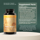 Primal Harvest etiqueta en primer plano con lista de ingredientes visibles
