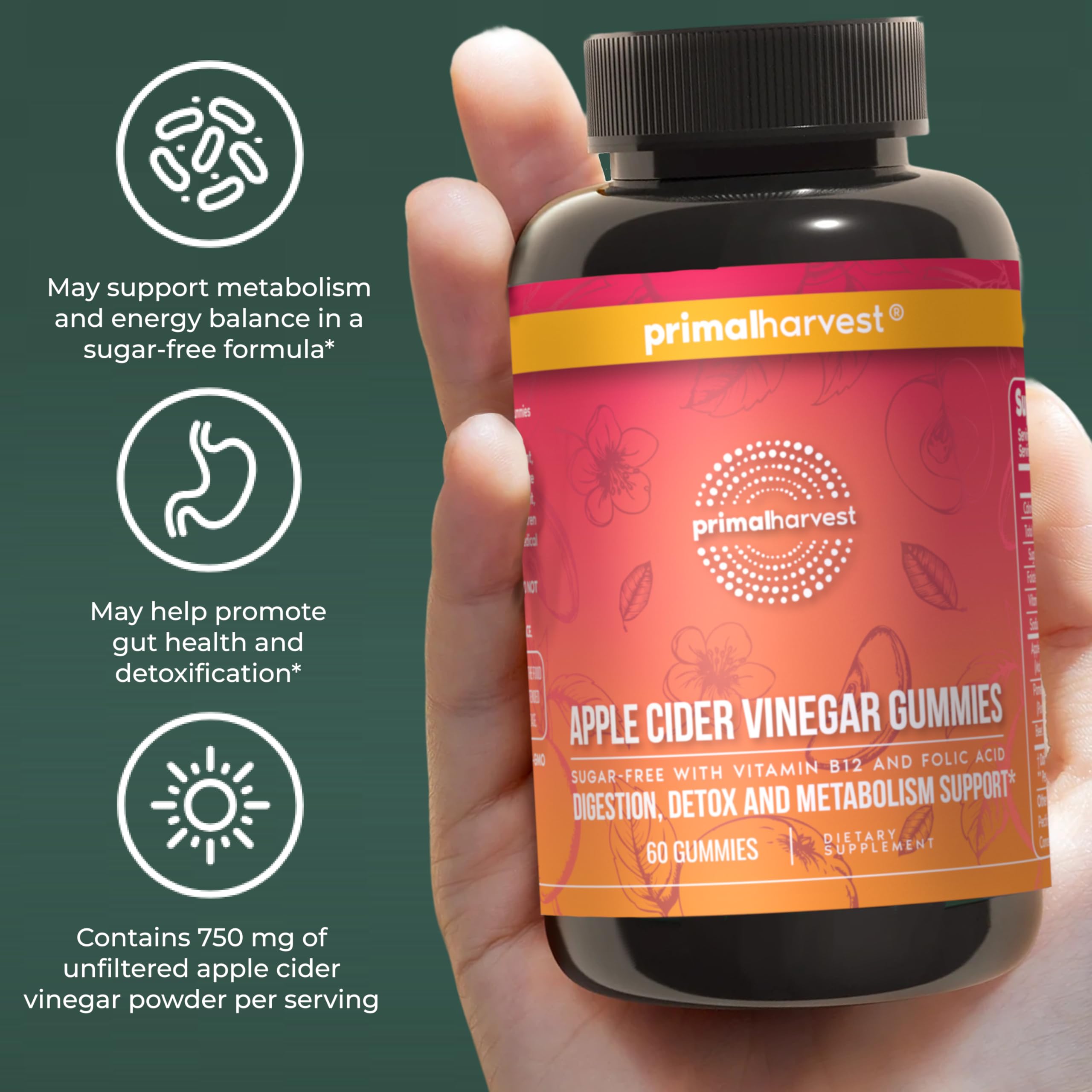 Primal Harvest etiqueta nutricional mostrando ingredientes y pureza