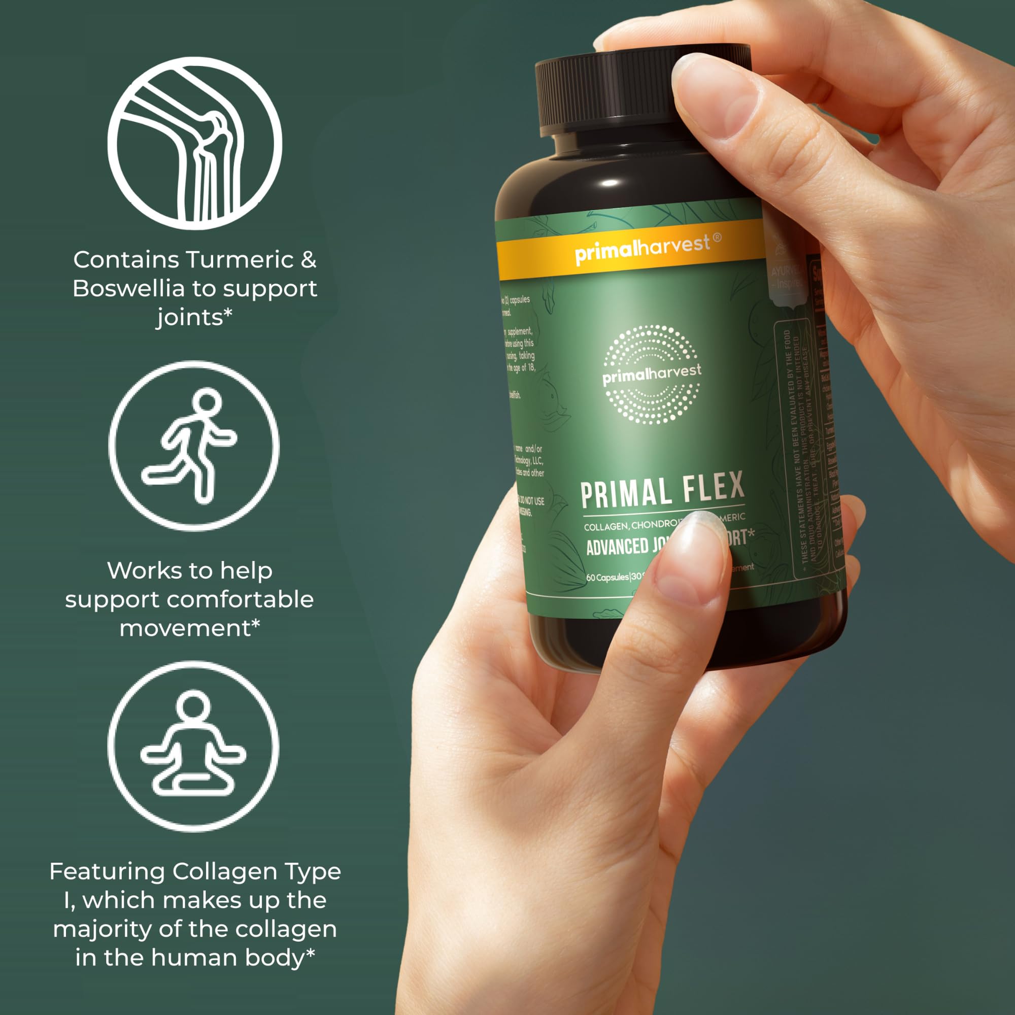Primal Harvest Flex etiqueta nutricional y lista de ingredientes, transparencia y confianza