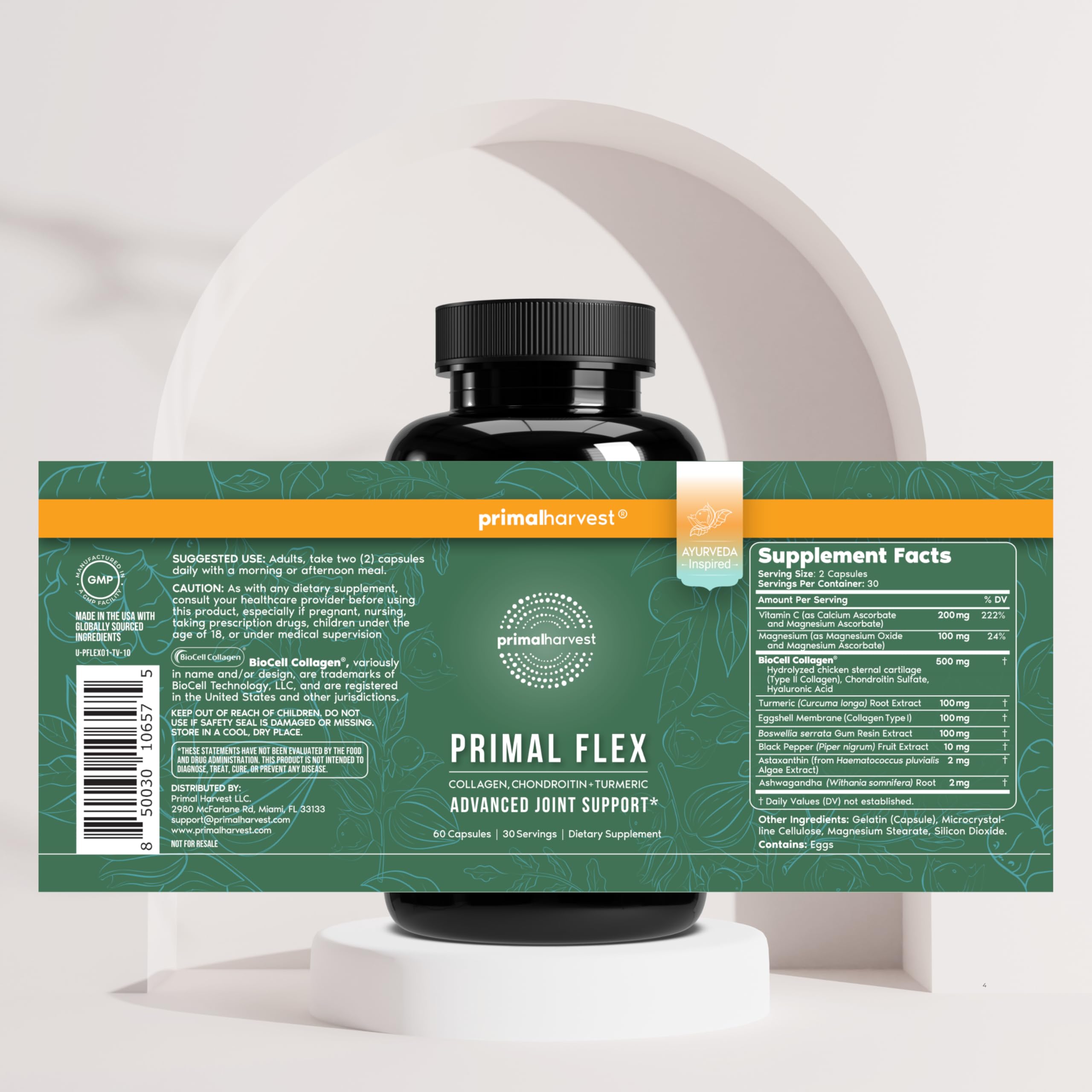 Primal Harvest Flex persona tomando cápsulas por la mañana, apoyo a la rutina diaria