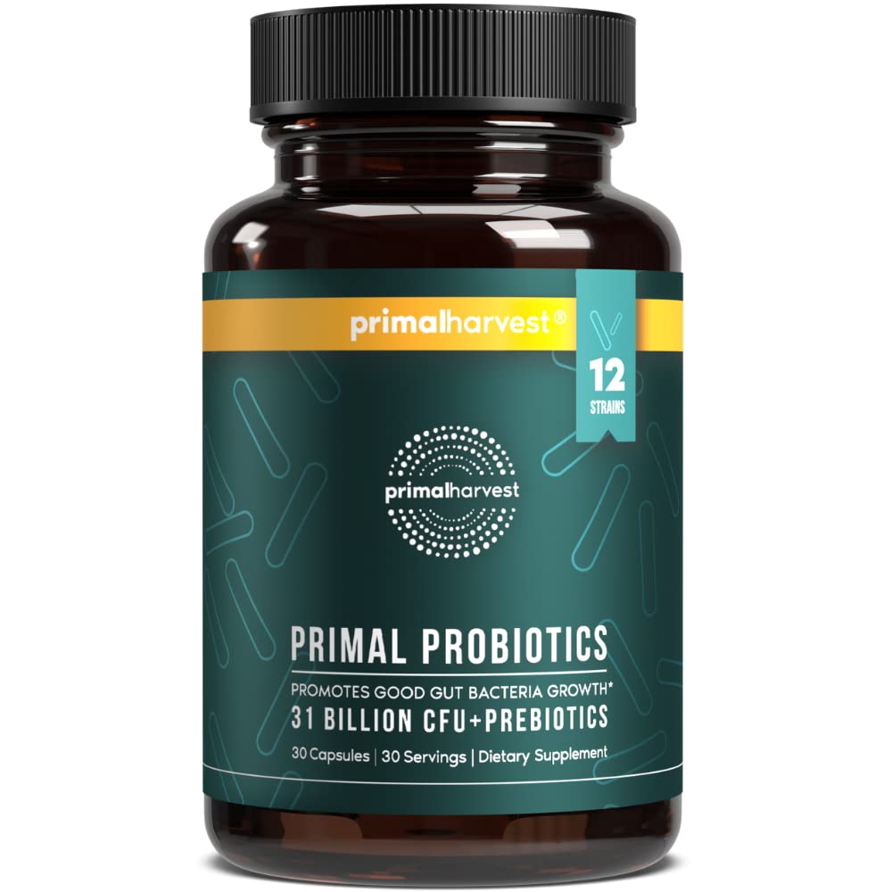 Primal Harvest frasco frontal mostrando diseño y beneficio de limpieza
