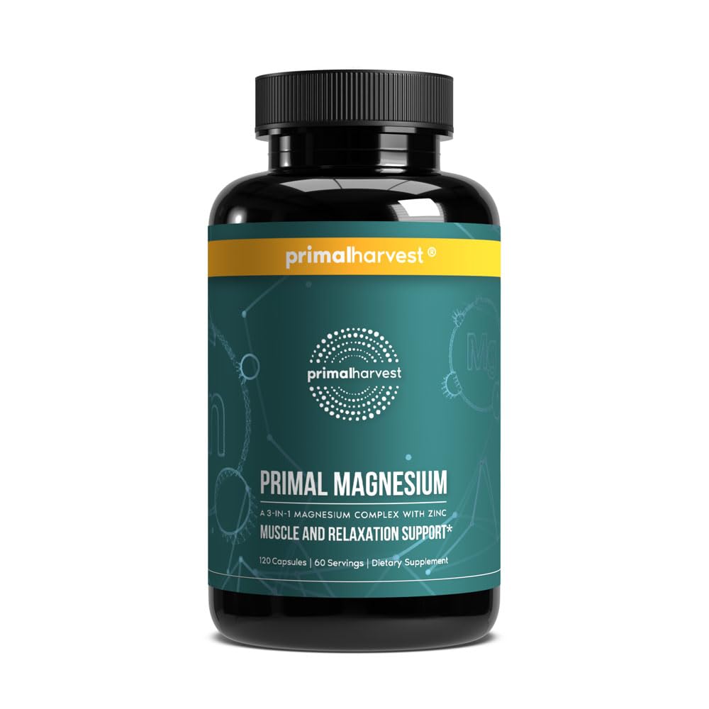 Primal Harvest frasco frontal mostrando etiqueta y beneficios