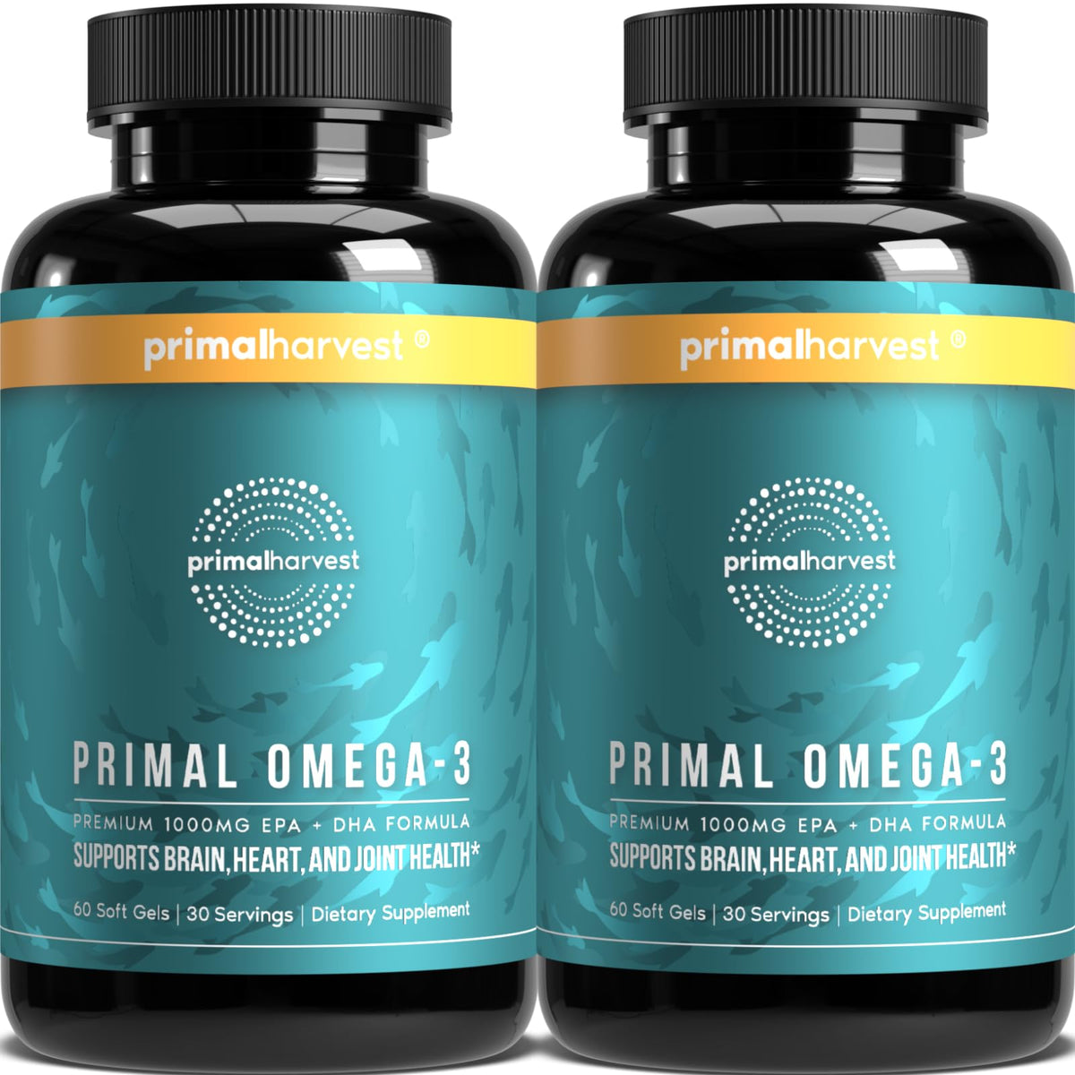 Primal Harvest envase frontal mostrando diseño y cantidad de cápsulas