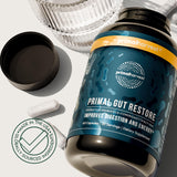 Primal Harvest en cocina lifestyle mostrando integración en rutina diaria saludable