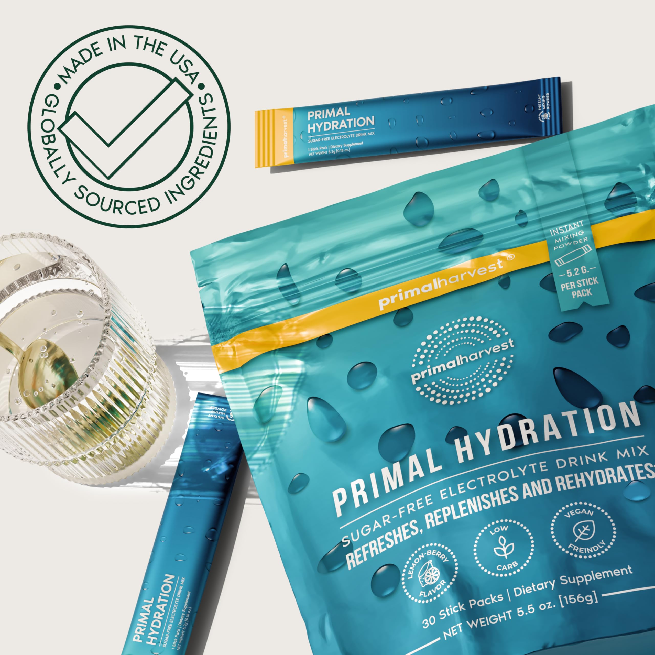 Primal Harvest etiqueta de ingredientes, lista de minerales y vitaminas clara